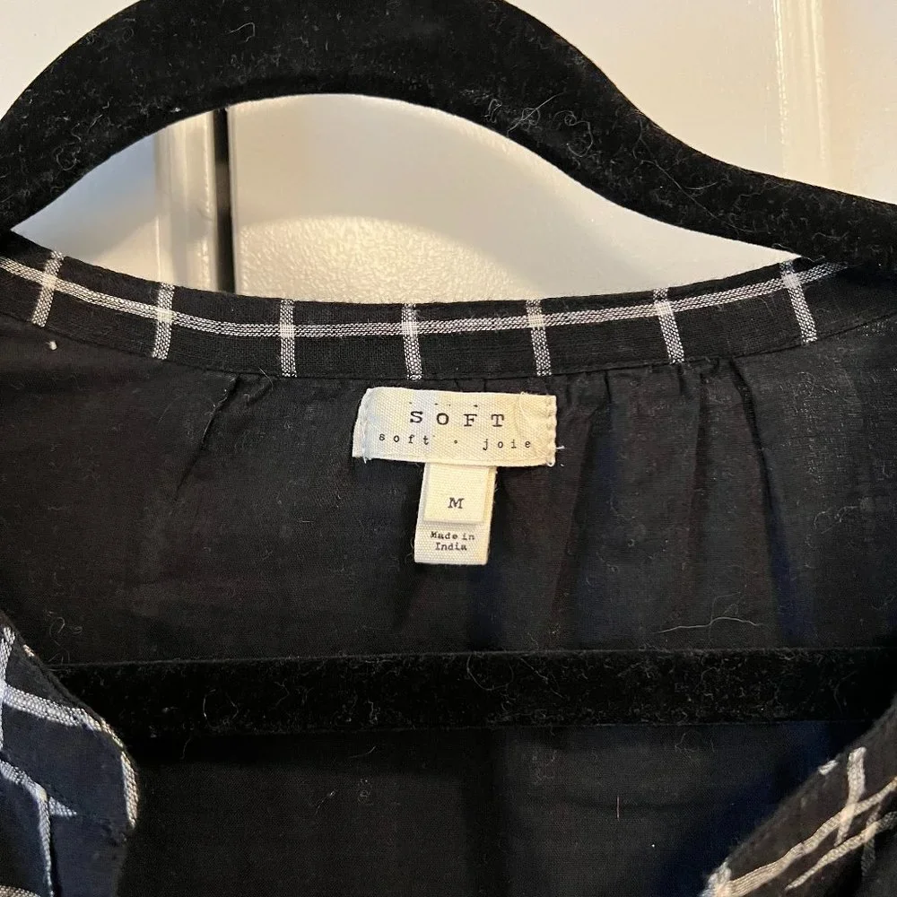 Soft Joie Casual Black‎ Plaid Dress - Picture 3 of 5